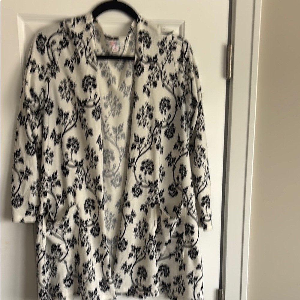 LuLaRoe Black and White Floral Cardigan